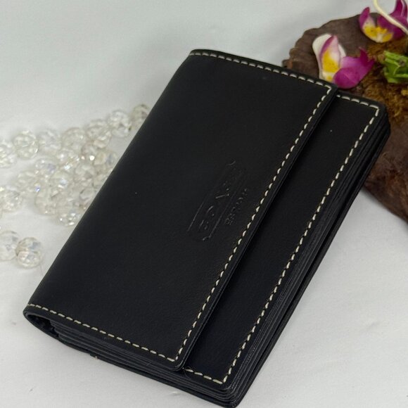 Coach Genuine Leather Essential Card Holder Case Wallet - Black - New - FS8889 - Picture 2 of 8